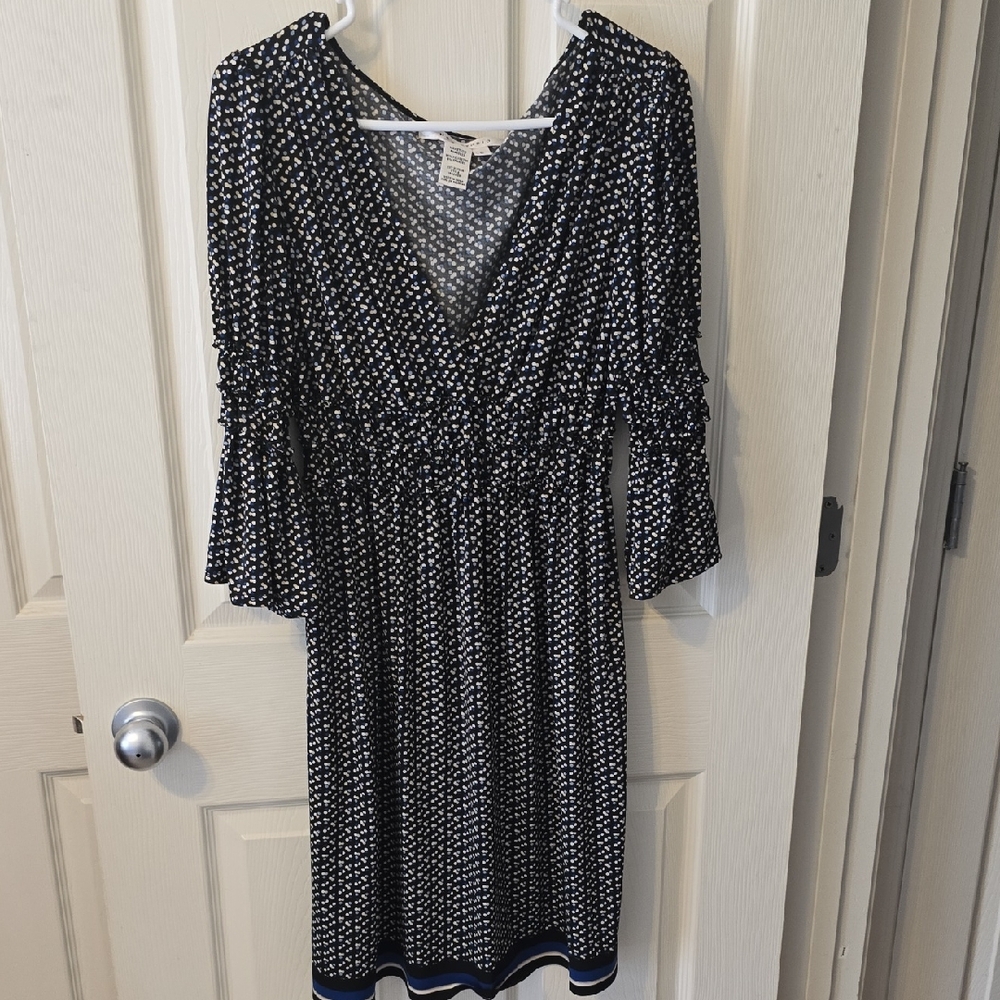 Max Studio Black and White Midi Dress